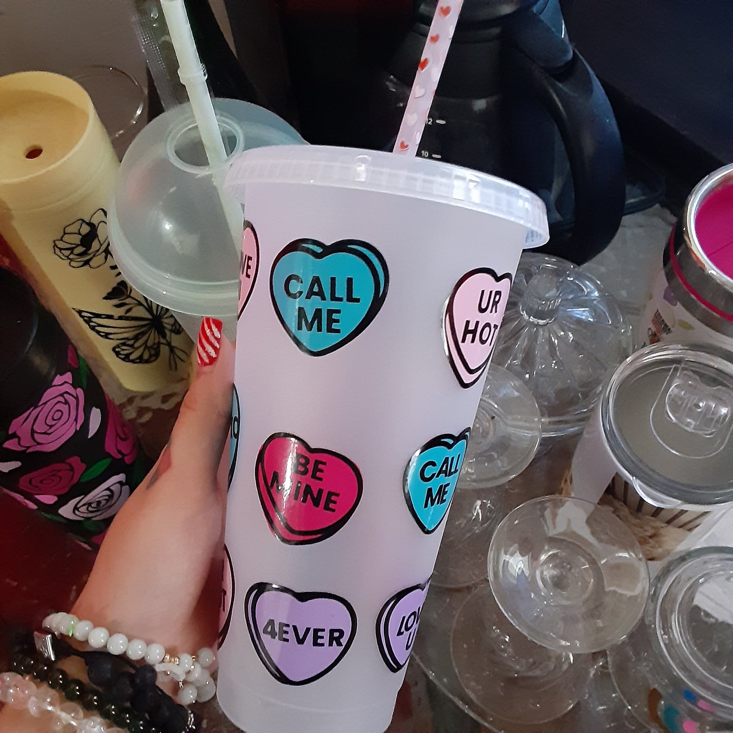 Candy Hearts Cold Cup