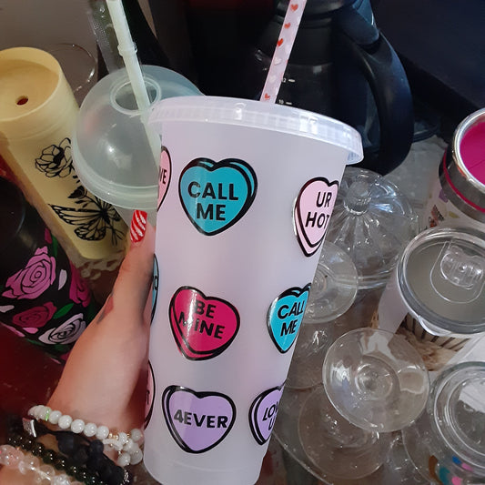 Candy Hearts Cold Cup