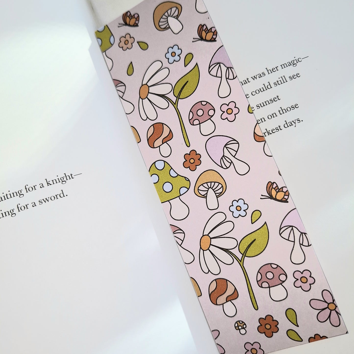 Mushroom and Daisies  Bookmark