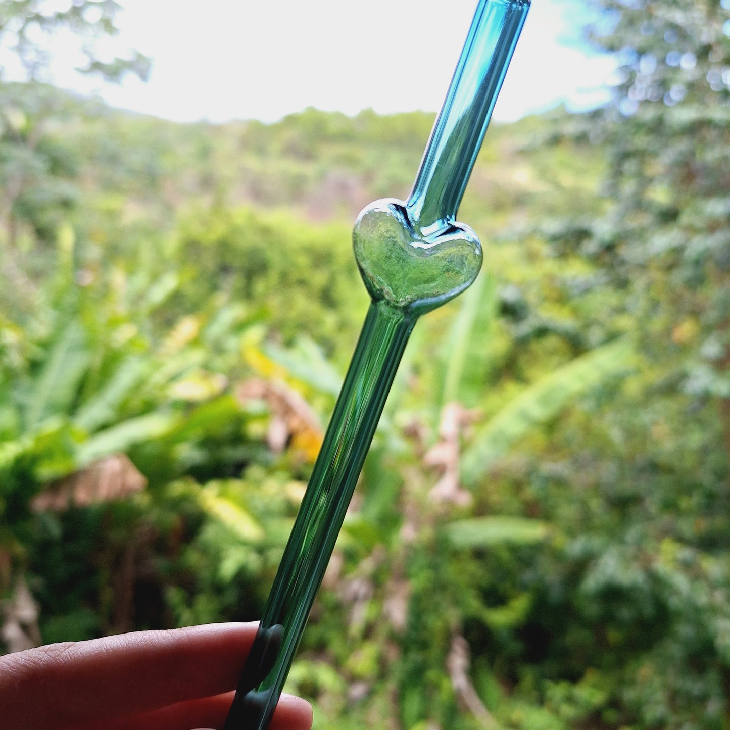 Heart Glass Straw