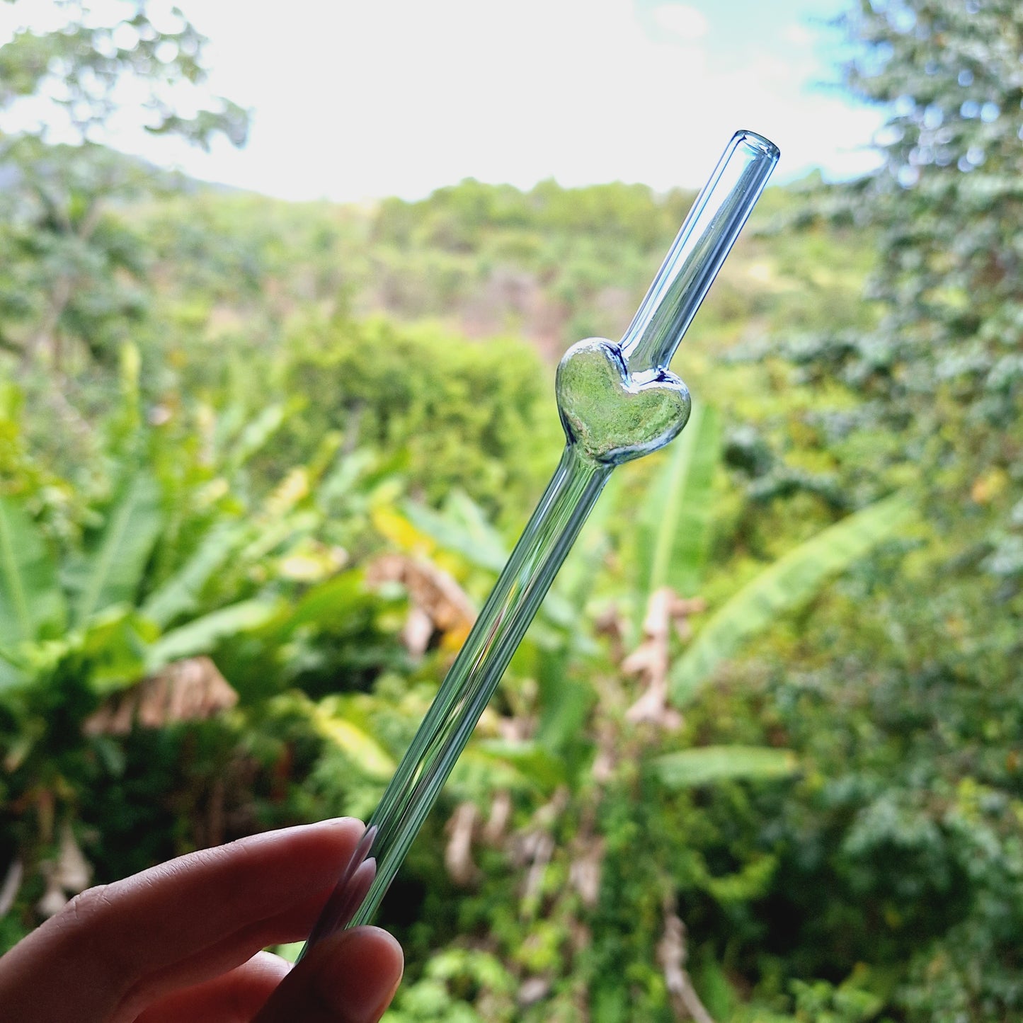 Heart Glass Straw