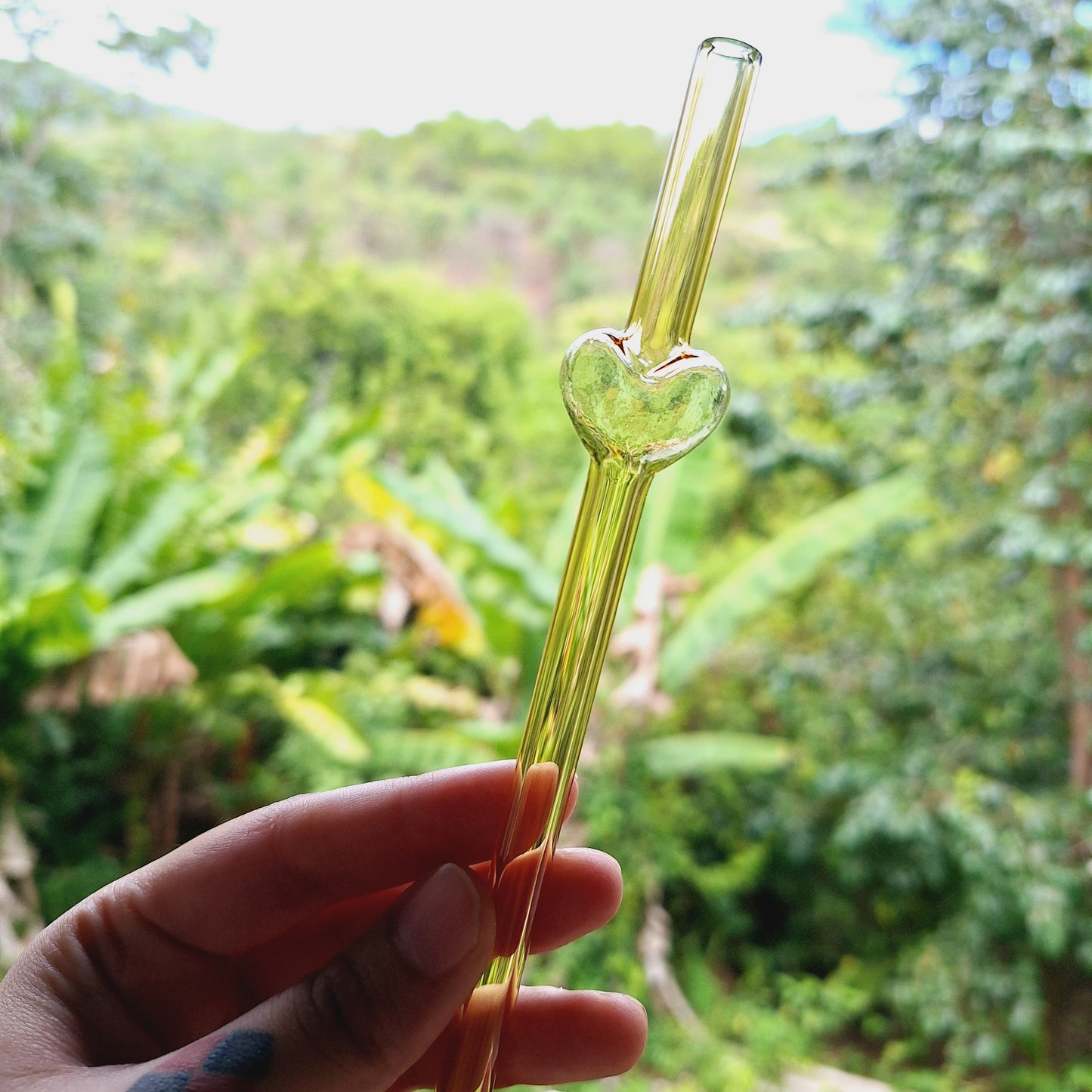 Heart Glass Straw