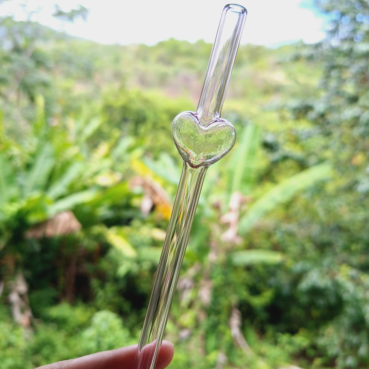 Heart Glass Straw