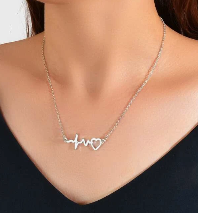 Silver Heartbeat Necklace
