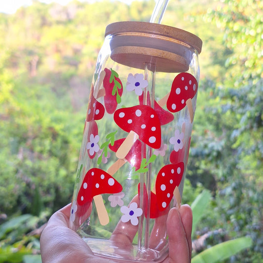 Mushroom Beer Can Glass