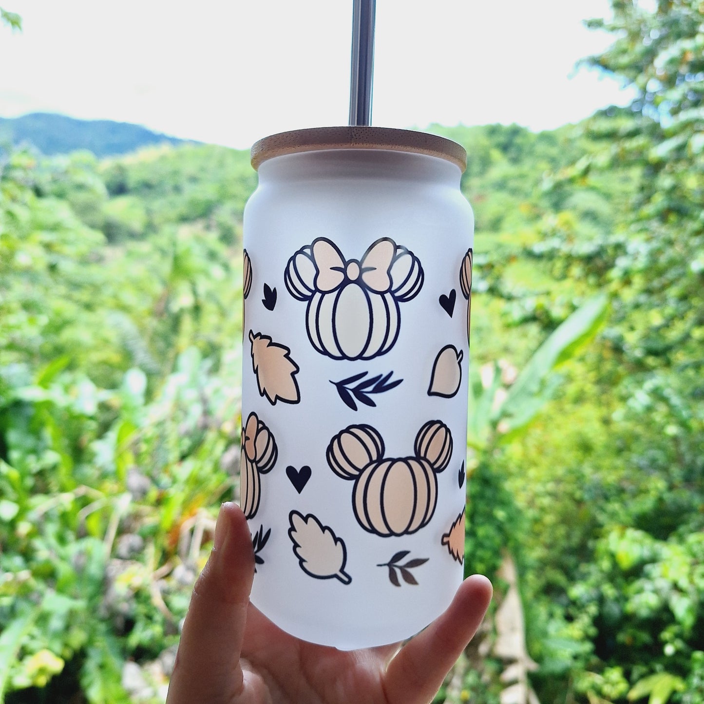 Minnie Pumpkin Can Glass