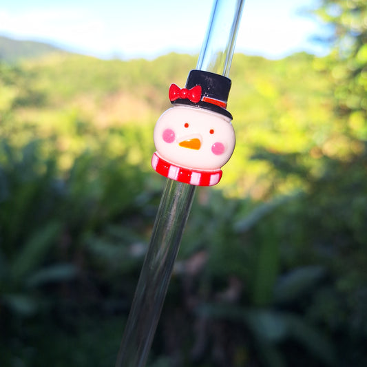 Snowman Glass Straw