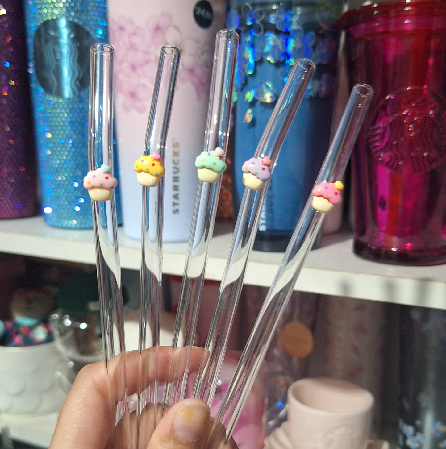 Cupcake Glass Straw