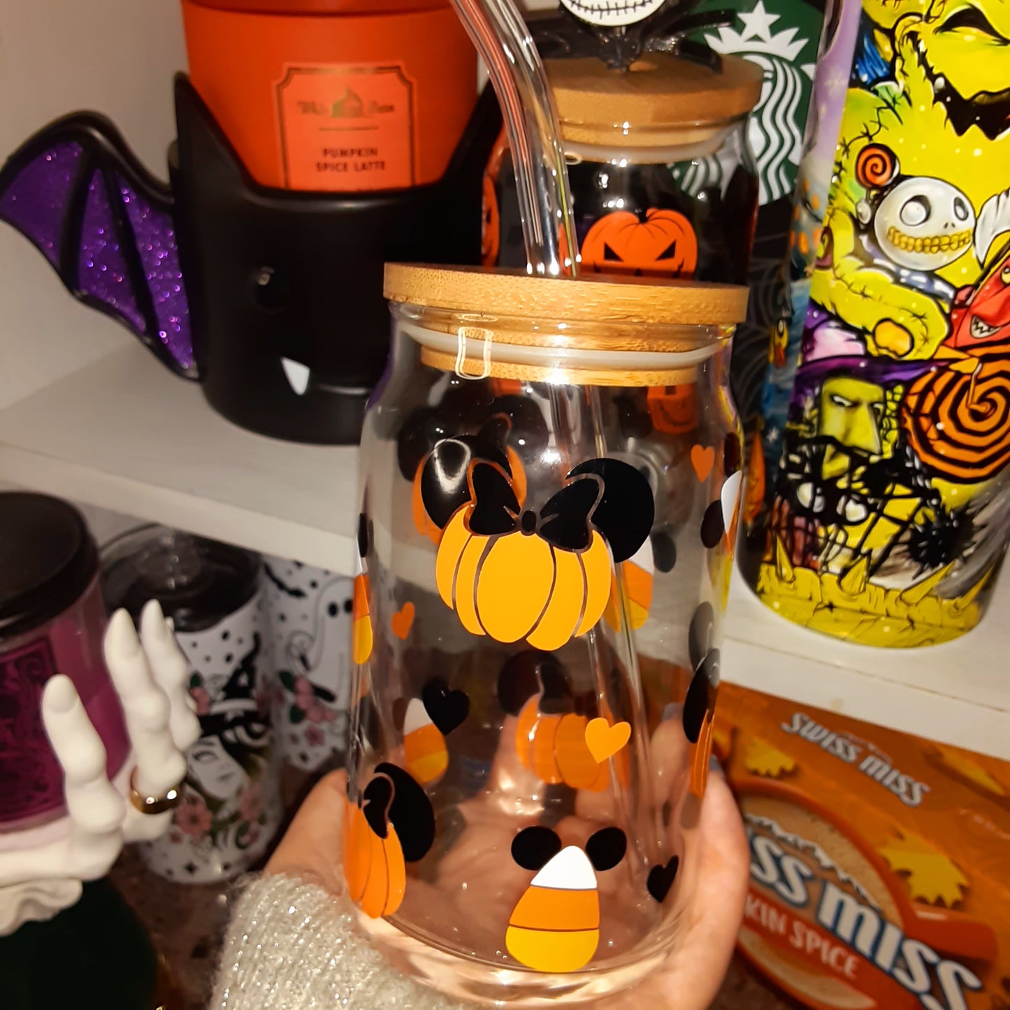 Minnie Pumpkin Can Glass
