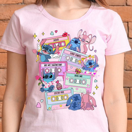 Stitch and Angel Retro Tshirt