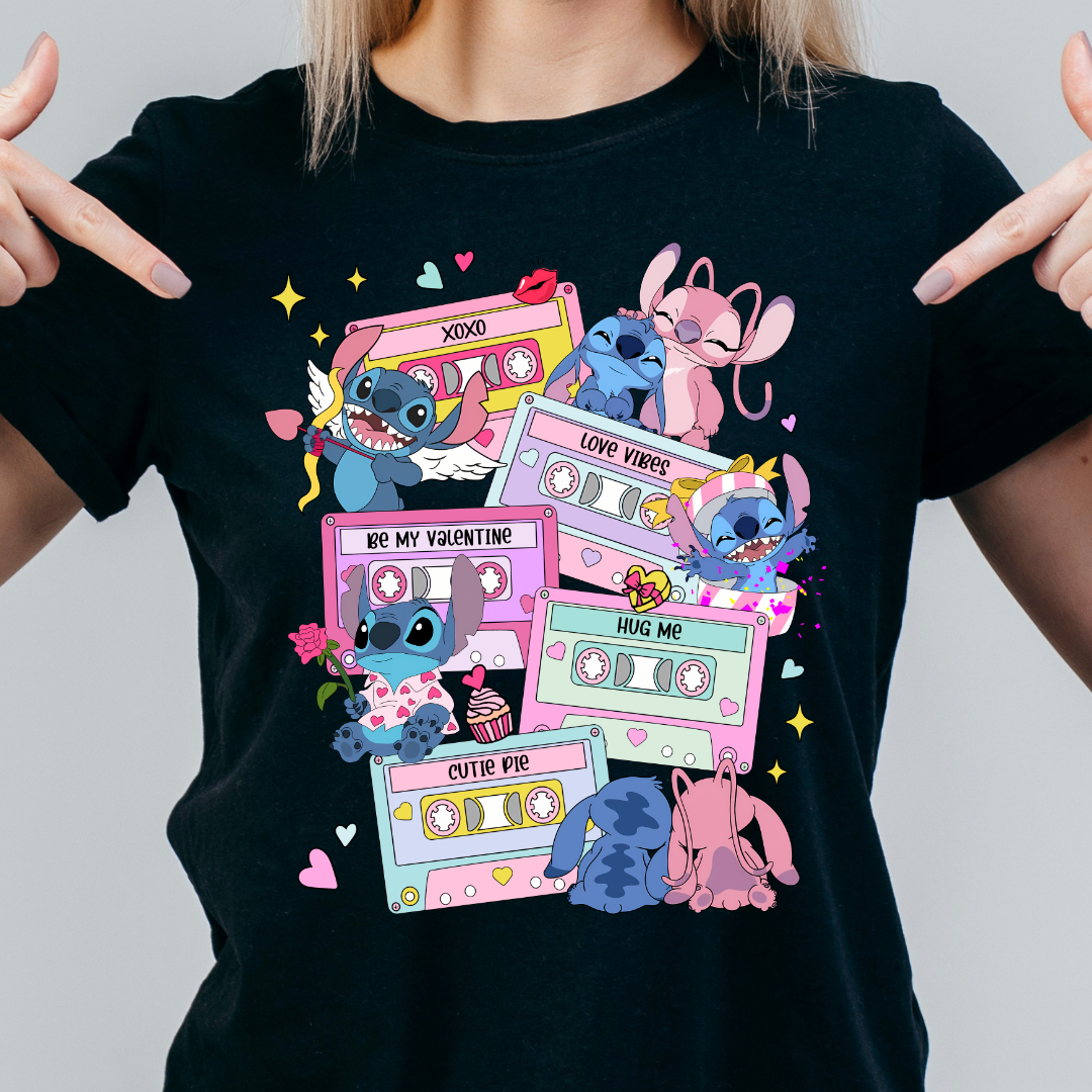 Stitch and Angel Retro Tshirt