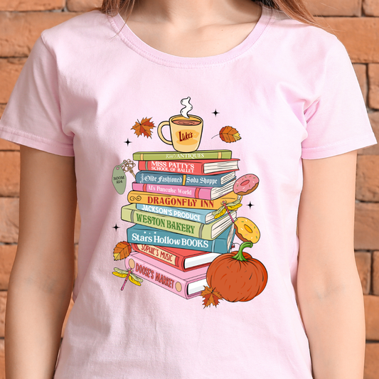 Gilmore Girls Stacked Books Tshirt