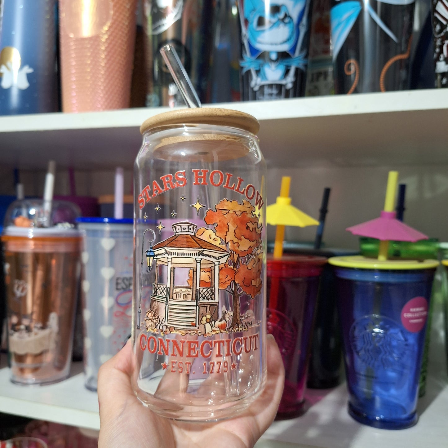 Stars Hollow Conneticut Can Glass Clear