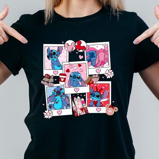 Stitch and Angel Polaroid Tshirt