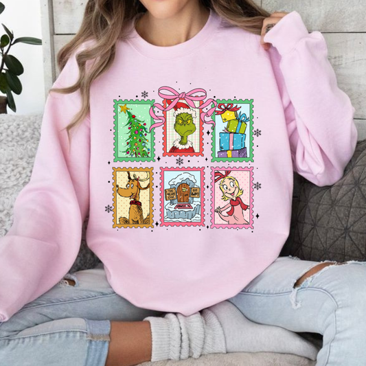 Grinch Stamps Sweatshirt