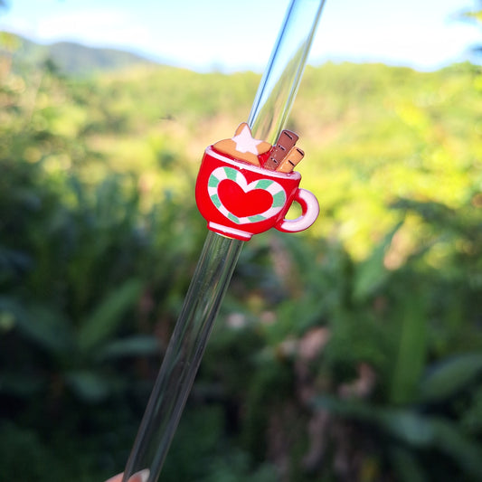 Christmas Drink Glass Straw