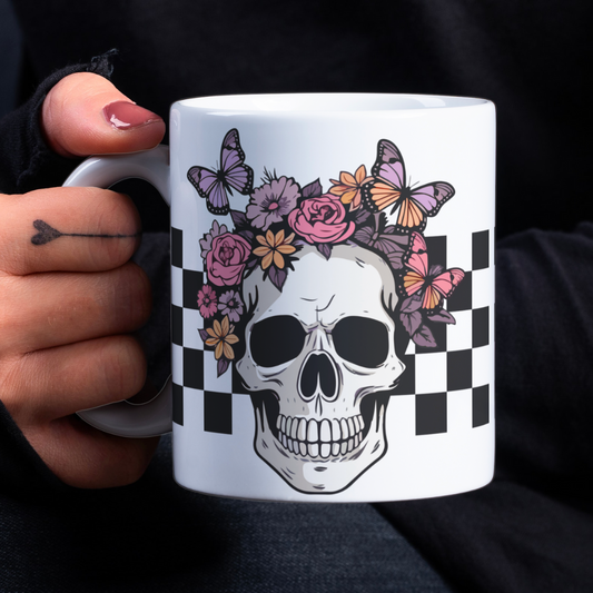 Skull and Butterfly Sublimation Mug