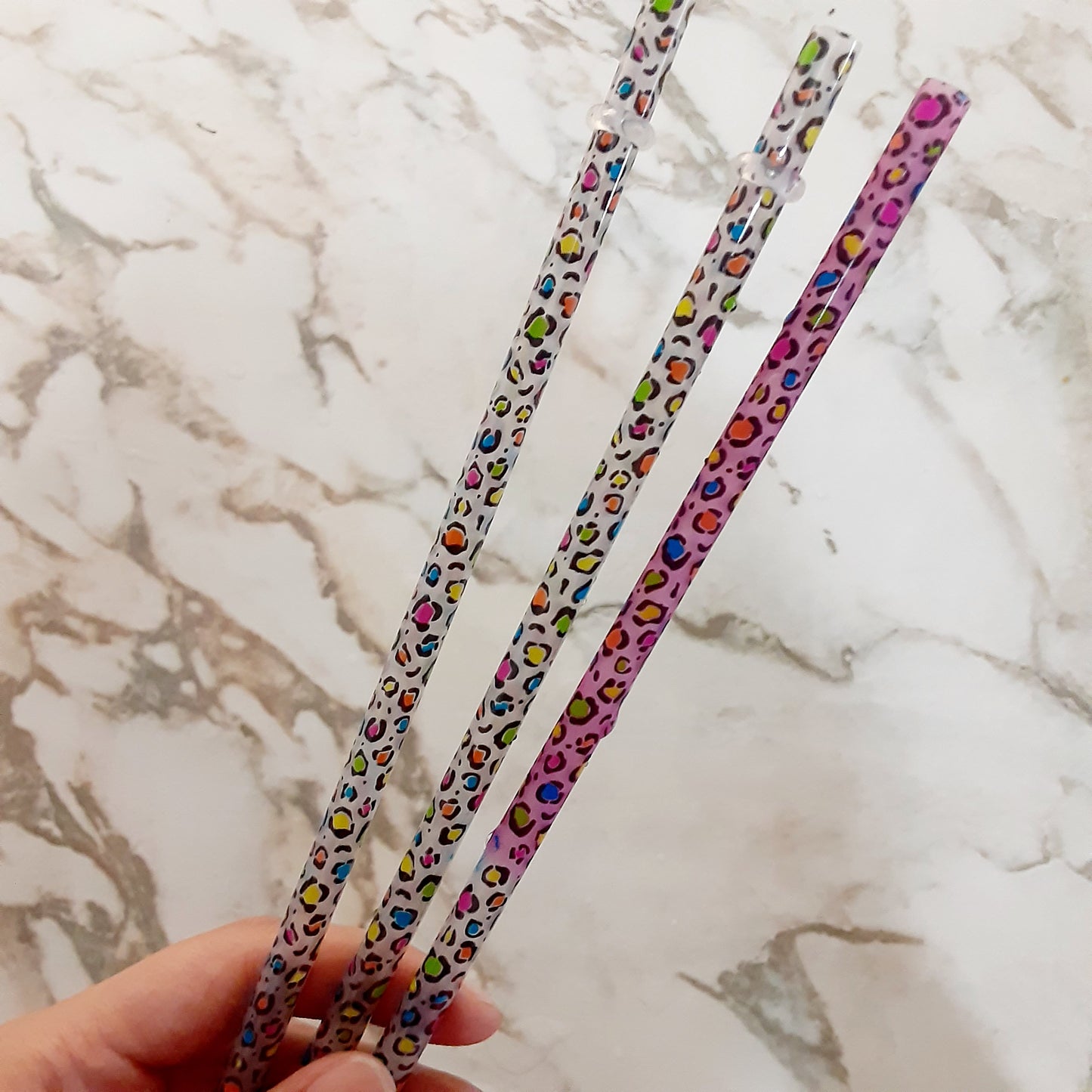 Neon Leopard Color Changing Straw