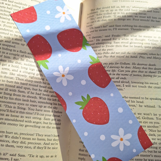 Strawberry and Daisy Bookmark