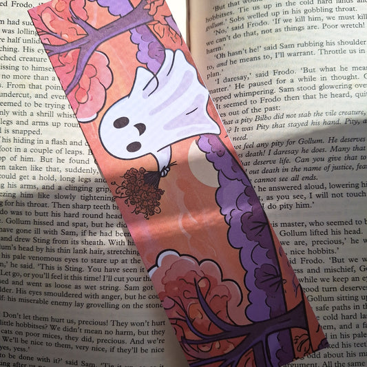 Ghostie with Flowers Bookmark