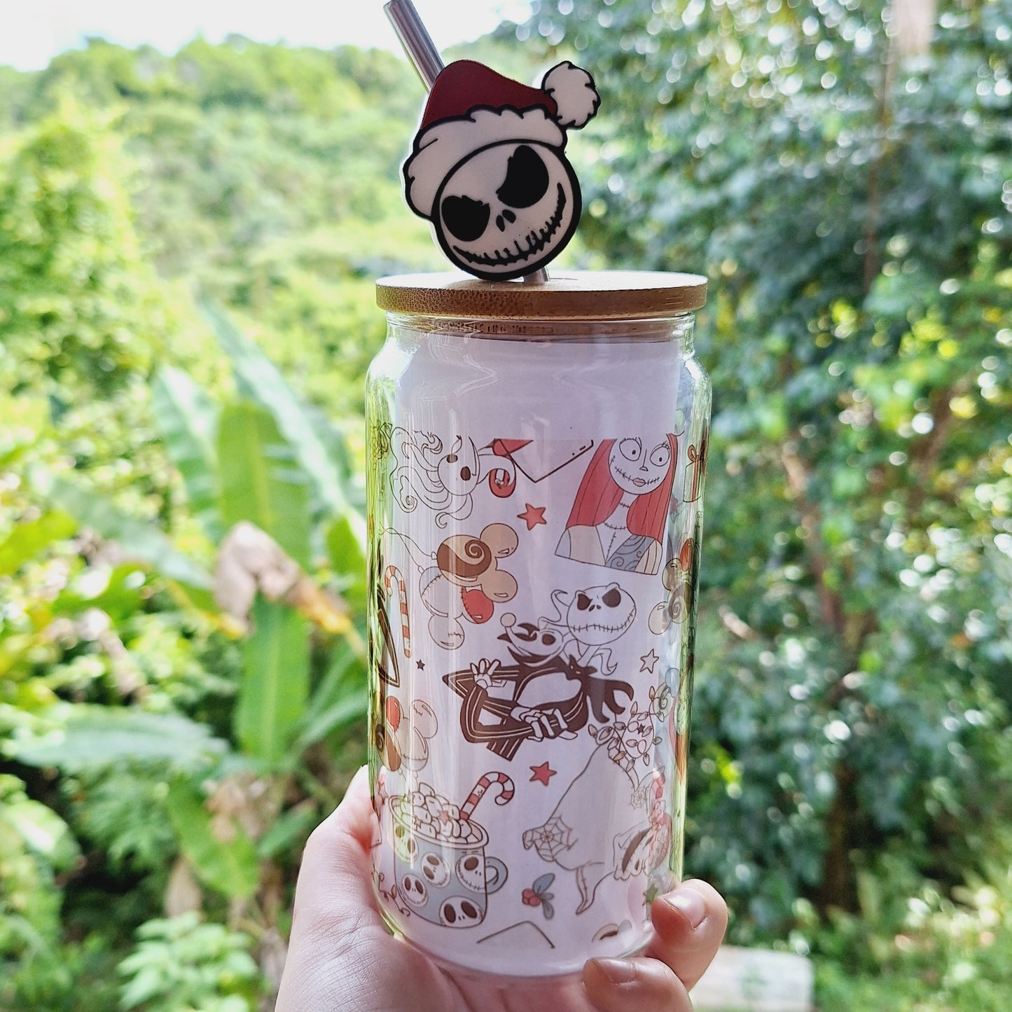Jack Skellington Can Glass and Topper