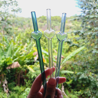 Heart Glass Straw