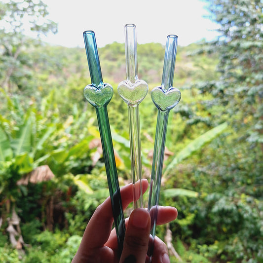 Heart Glass Straw
