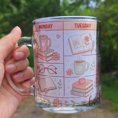 Booked and Busy Glass Mug