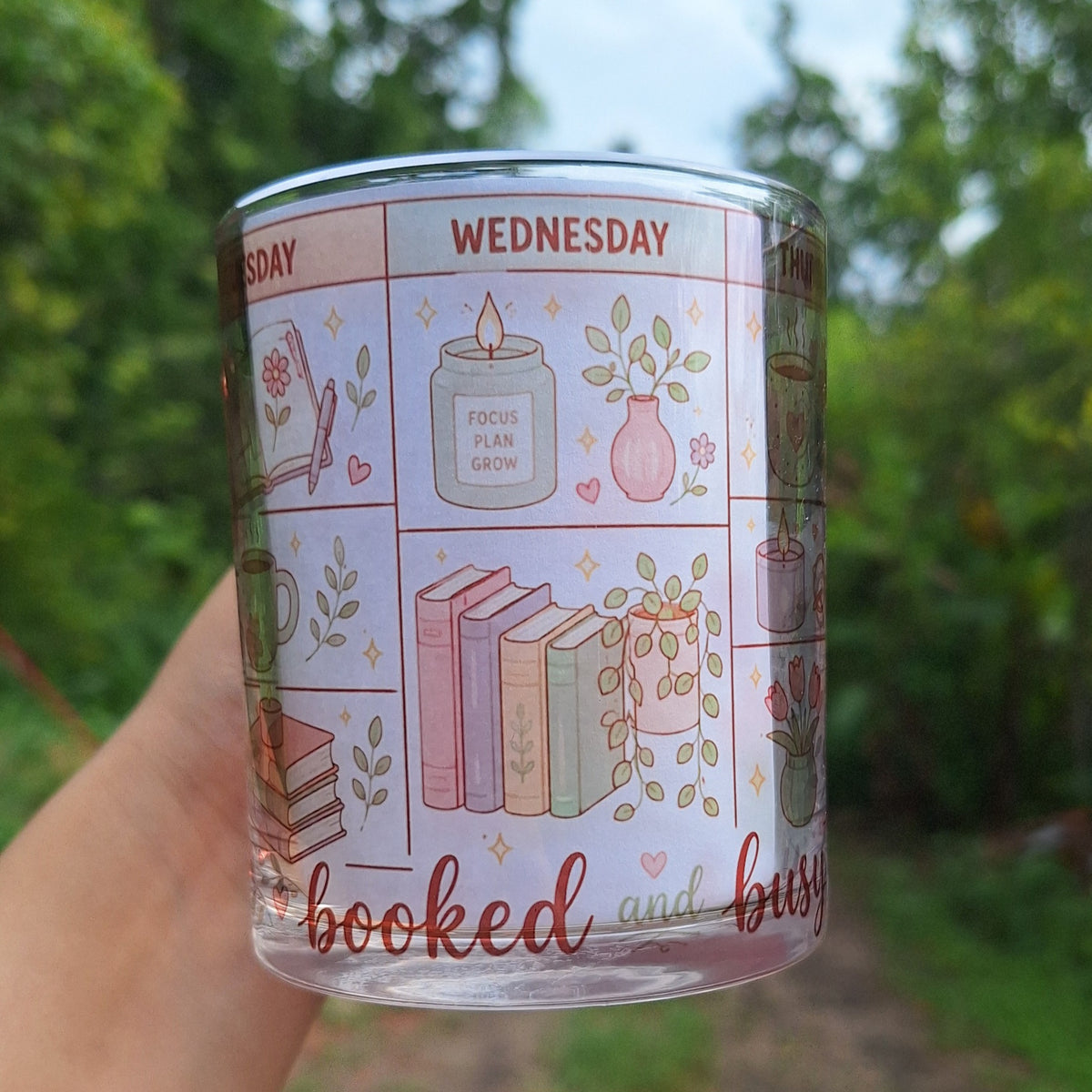 Booked and Busy Glass Mug