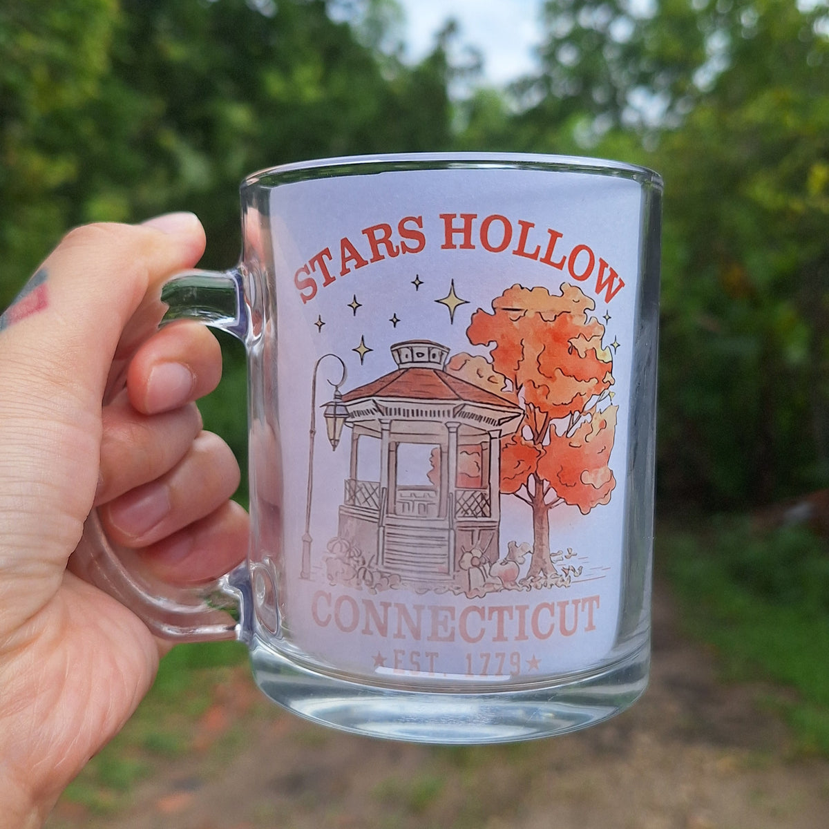 Stars Hollow Conneticut Glass Mug