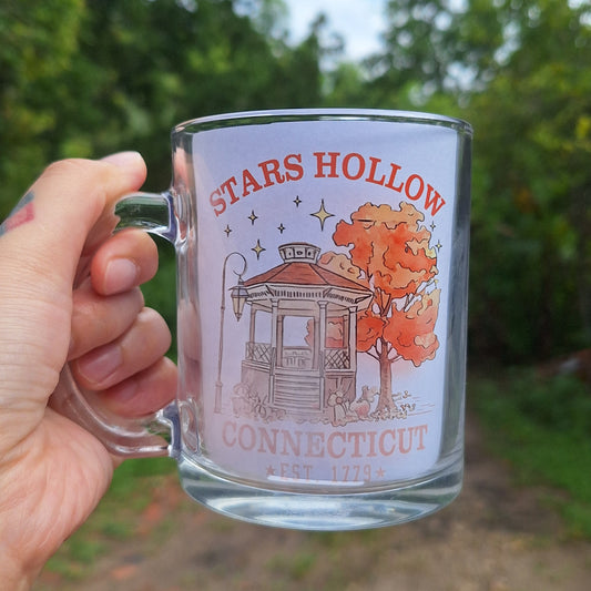 Stars Hollow Conneticut Glass Mug
