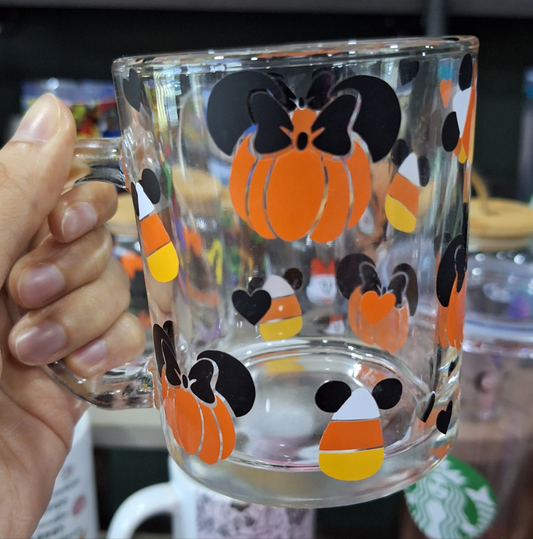 Halloween Minnie Pumpkins Glass Mug