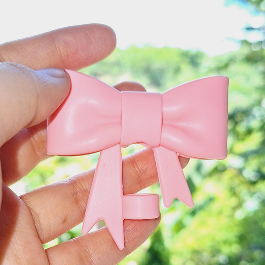 Pink Bow Stanley Straw Topper