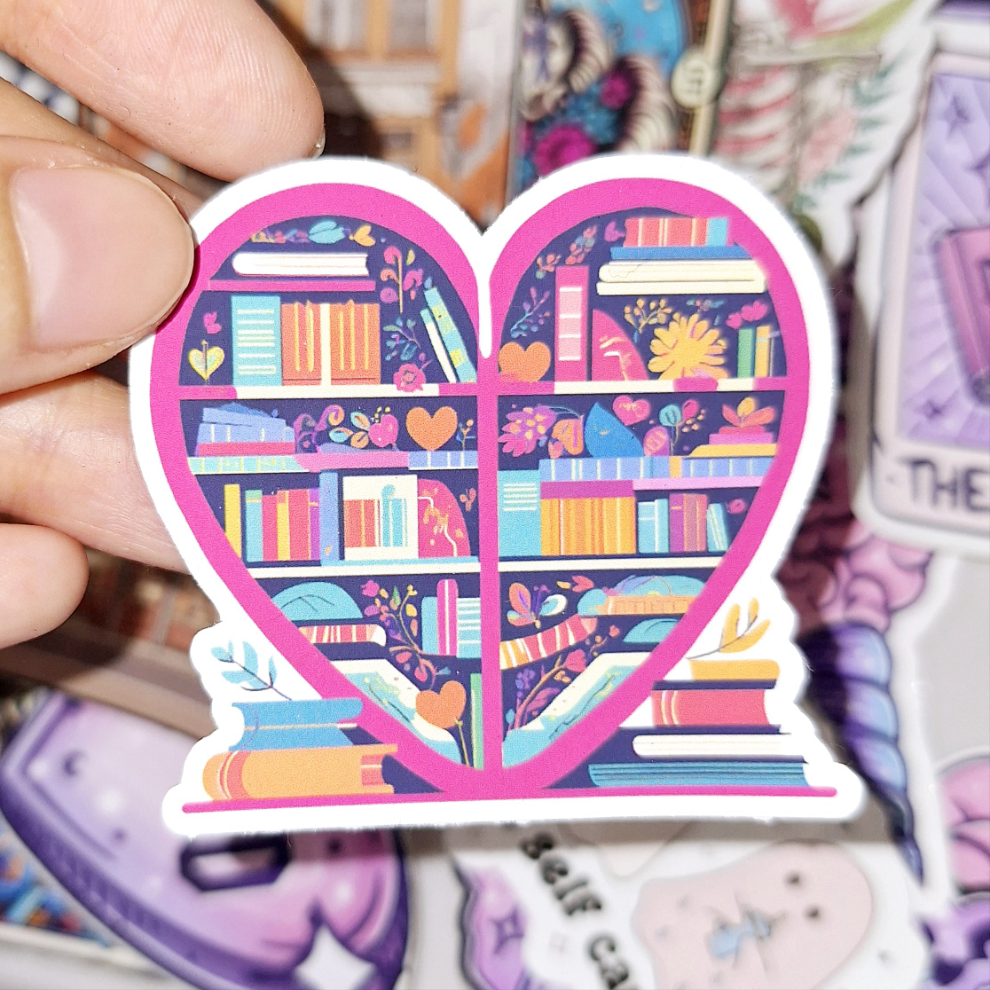 Heart Shaped Bookshelf Sticker