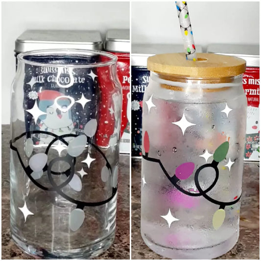 Color Changing Christmas Lights Beer Can Glass