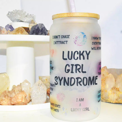 Lucky Girl Syndrome Beer Can Glass