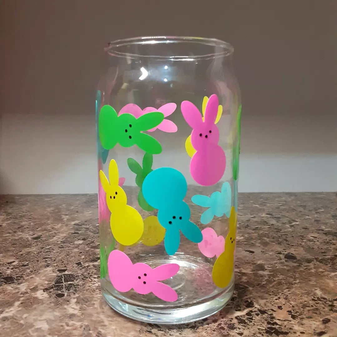 Peep Bunny Beer Can Glass