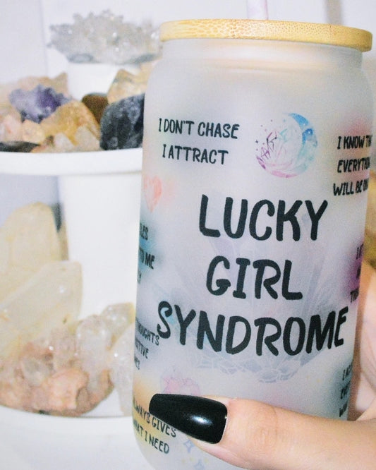 Lucky Girl Syndrome Beer Can Glass