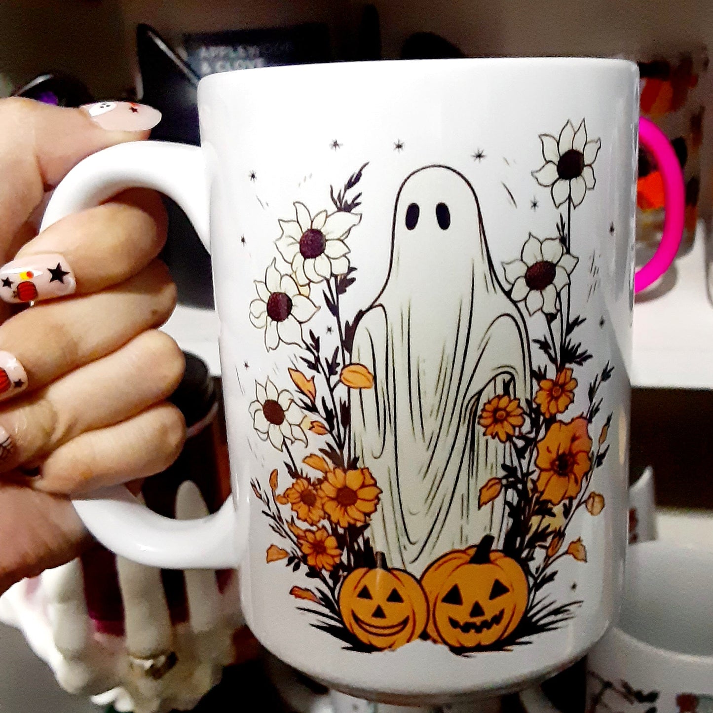 Pumpkin Patch Ghost Mug