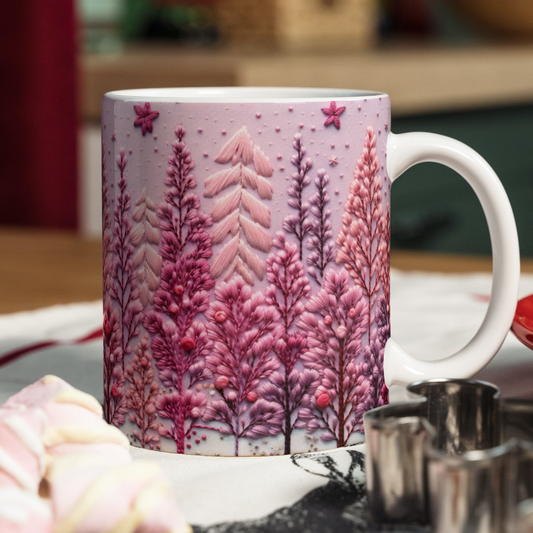 Pink and Purple Christmas Scenery Mug