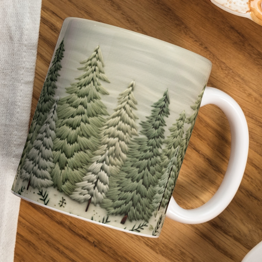 Shades of Green Christmas Trees Mug