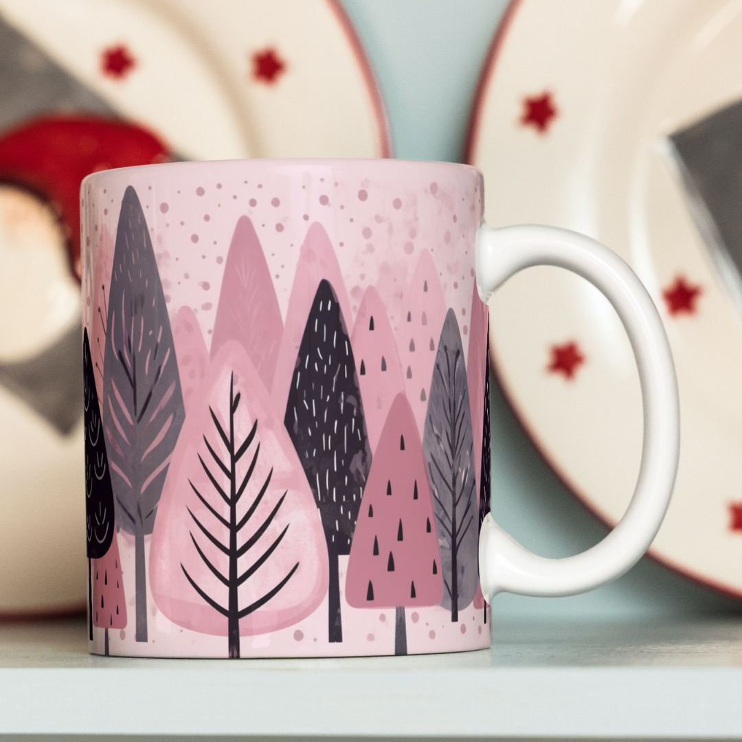 Pink Trees Sublimation Mug