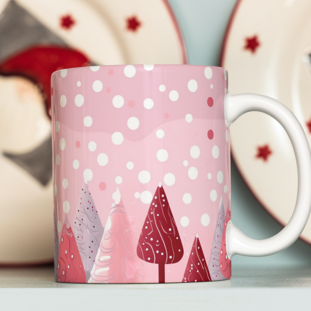 Red and Pink Trees Mug