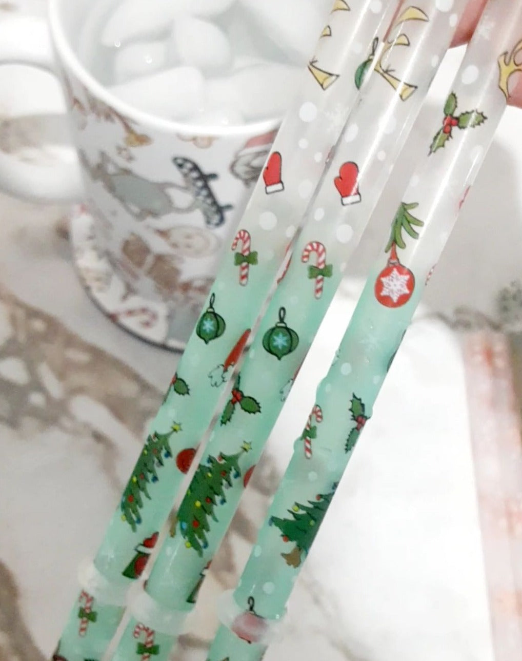 Grinch Themed Reusable Straw