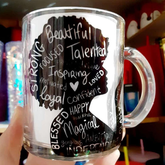 Independent Woman Glass Mug - Sublimation
