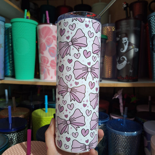 Pink Bow 20oz Stainless Steel Tumbler