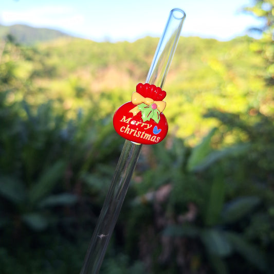 Santa Gift Bag Glass Straw