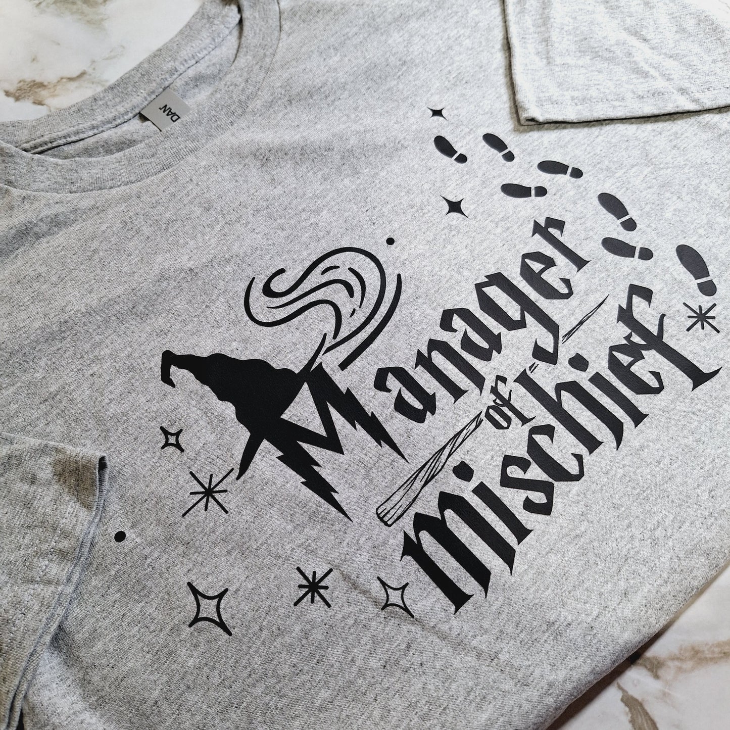 Manager of Mischief Light Grey Small T-shirt