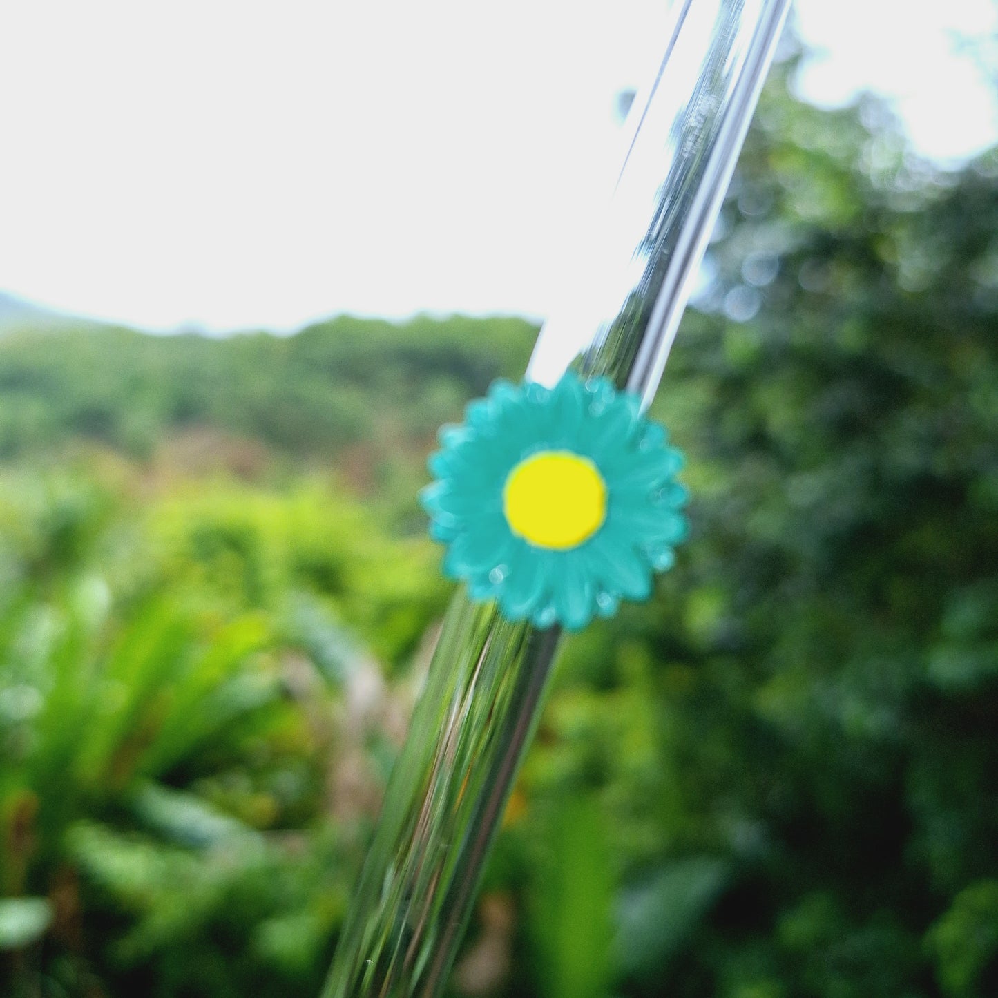 Sunflower Glass Straw