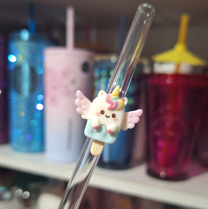 Angel Unicorn Glass Straw